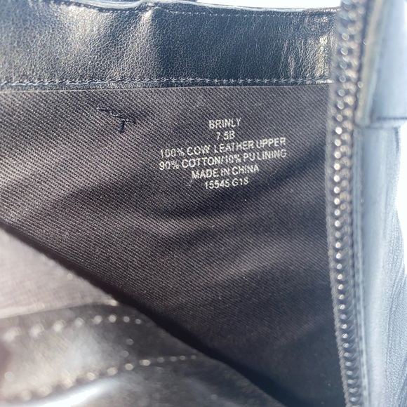 Ralph Lauren Black Leather Brinly Heeled Ankle Boots Booties 7.5 - Picture 5 of 9